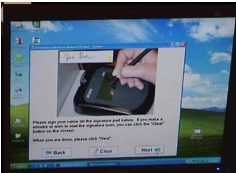 Econsent signature pad